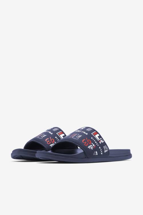 Fila Drifter Lux Patchwork Miesten Rantasandaalit Laivastonsininen Punainen Valkoinen | Fila195UP