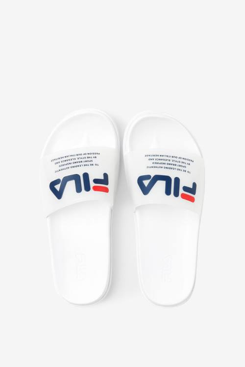 Fila Drifter Luxe Clear Naisten Rantasandaalit Valkoinen Laivastonsininen Punainen | Fila680QO