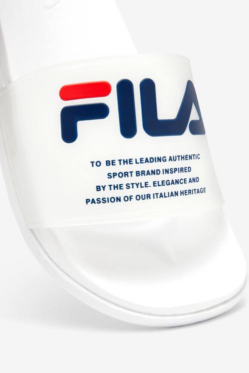 Fila Drifter Luxe Clear Naisten Rantasandaalit Valkoinen Laivastonsininen Punainen | Fila680QO