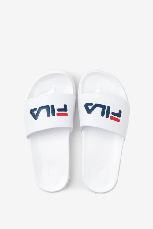 Fila Drifter Luxe Naisten Rantasandaalit Valkoinen Laivastonsininen Punainen | Fila249VS