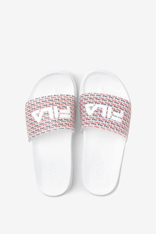 Fila Drifter Luxe Repeat Naisten Rantasandaalit Valkoinen Laivastonsininen Punainen | Fila318PA