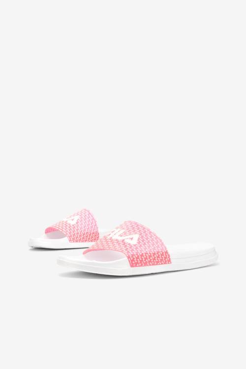 Fila Drifter Luxe Repeat Naisten Rantasandaalit Valkoinen Pinkki | Fila391GD