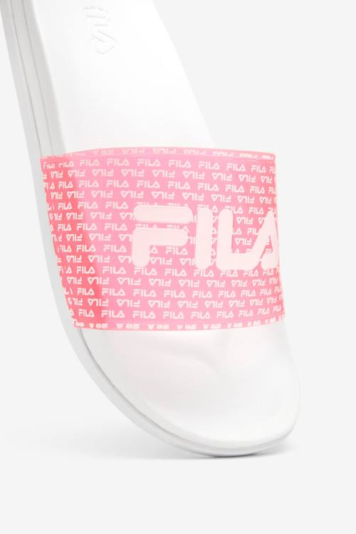 Fila Drifter Luxe Repeat Naisten Rantasandaalit Valkoinen Pinkki | Fila391GD