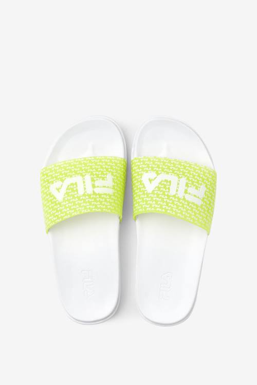 Fila Drifter Luxe Repeat Naisten Rantasandaalit Valkoinen Keltainen | Fila681SF