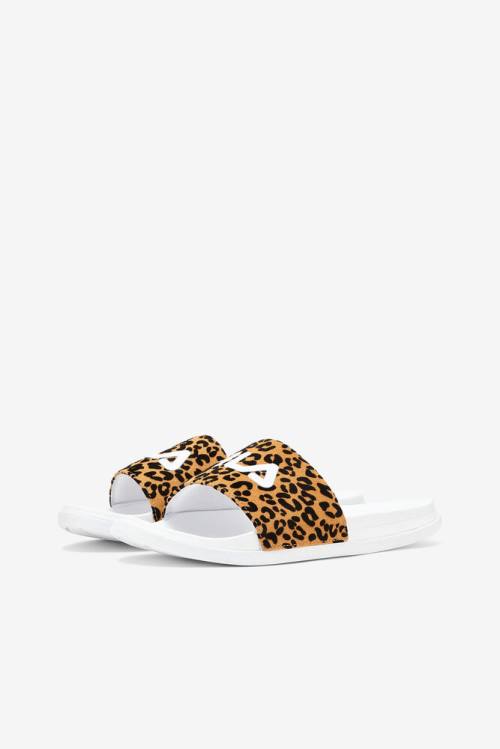 Fila Drifter Luxe Wild Naisten Rantasandaalit Valkoinen Leopardi | Fila382WR