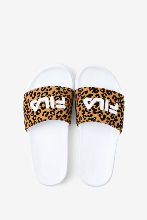 Fila Drifter Luxe Wild Naisten Rantasandaalit Valkoinen Leopardi | Fila382WR