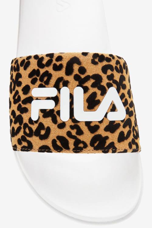 Fila Drifter Luxe Wild Naisten Rantasandaalit Valkoinen Leopardi | Fila382WR