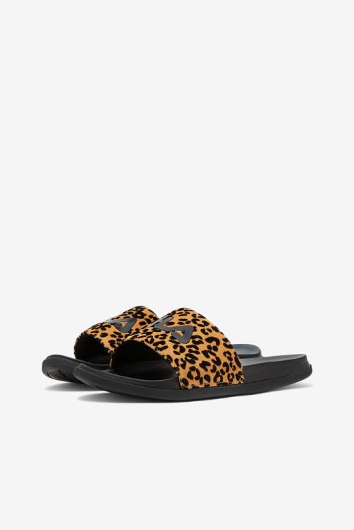 Fila Drifter Luxe Wild Naisten Rantasandaalit Mustat Leopardi | Fila479IE
