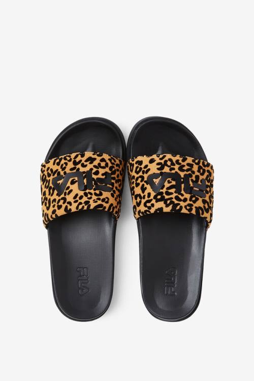 Fila Drifter Luxe Wild Naisten Rantasandaalit Mustat Leopardi | Fila479IE