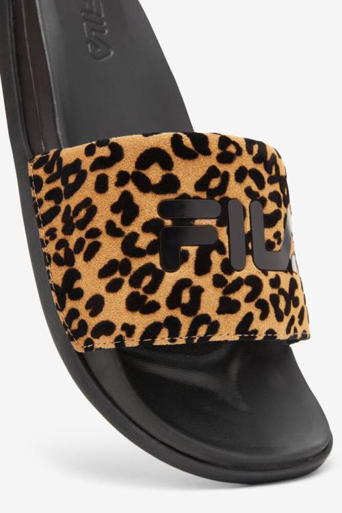 Fila Drifter Luxe Wild Naisten Rantasandaalit Mustat Leopardi | Fila479IE