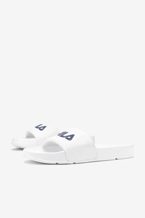 Fila Drifter Miesten Rantasandaalit Valkoinen Laivastonsininen Punainen | Fila975SW