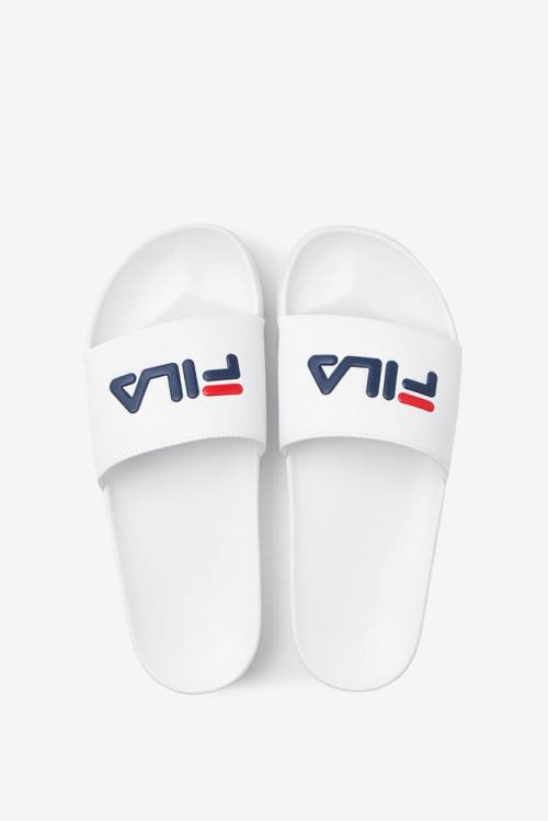 Fila Drifter Miesten Rantasandaalit Valkoinen Laivastonsininen Punainen | Fila975SW