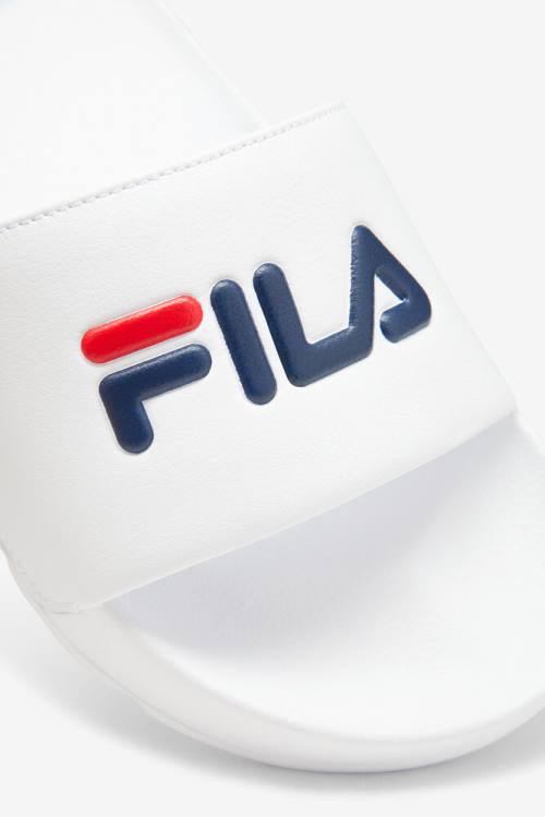 Fila Drifter Miesten Rantasandaalit Valkoinen Laivastonsininen Punainen | Fila975SW