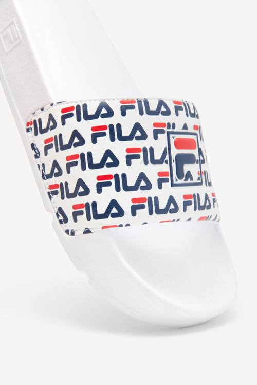 Fila Drifter Mood 2 Naisten Rantasandaalit Valkoinen Laivastonsininen Punainen | Fila208UB