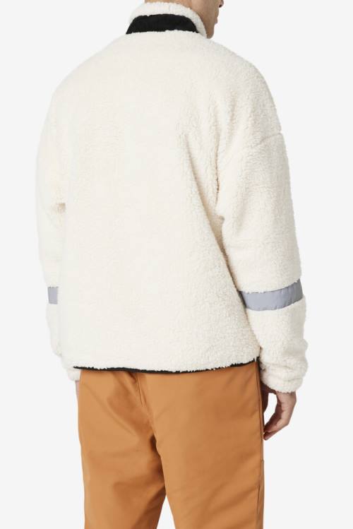 Fila Dyno Sherpa 1/2 Zip Miesten Neulepuserot Valkoinen Mustat | Fila541PO