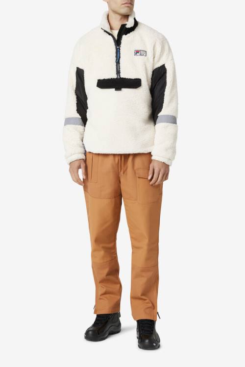 Fila Dyno Sherpa 1/2 Zip Miesten Neulepuserot Valkoinen Mustat | Fila541PO