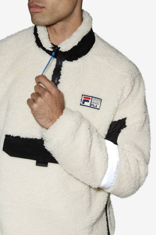 Fila Dyno Sherpa 1/2 Zip Miesten Neulepuserot Valkoinen Mustat | Fila541PO