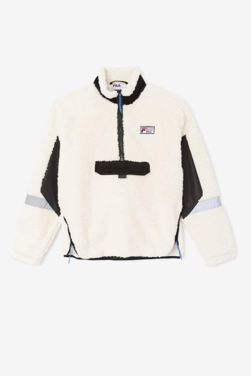 Fila Dyno Sherpa 1/2 Zip Miesten Neulepuserot Valkoinen Mustat | Fila541PO