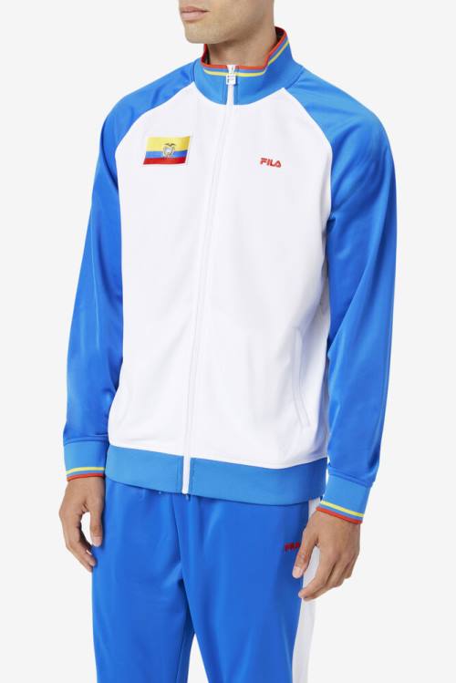 Fila Ecuador Track Miesten Takki Valkoinen Sininen Punainen Keltainen | Fila726QE