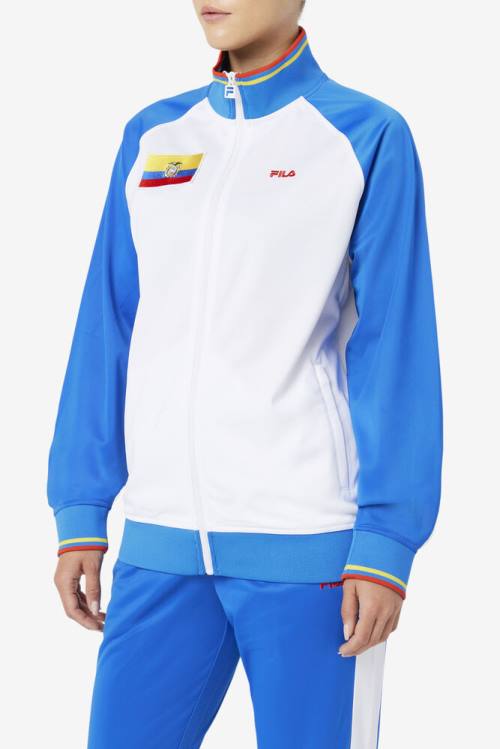 Fila Ecuador Track Naisten Takki Valkoinen Sininen Punainen Keltainen | Fila932FE