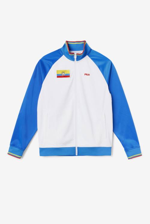 Fila Ecuador Track Naisten Takki Valkoinen Sininen Punainen Keltainen | Fila932FE