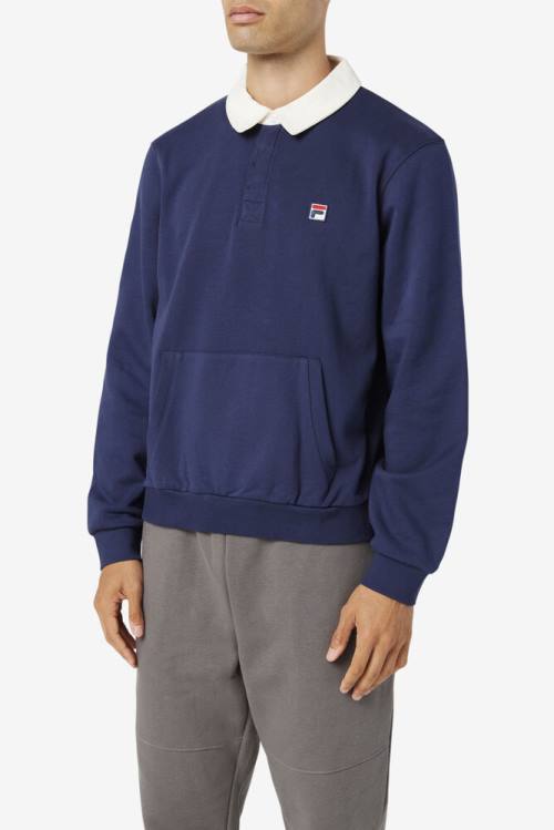 Fila Edison Fleece Rugby Miesten Puserot Laivastonsininen Valkoinen | Fila051LF
