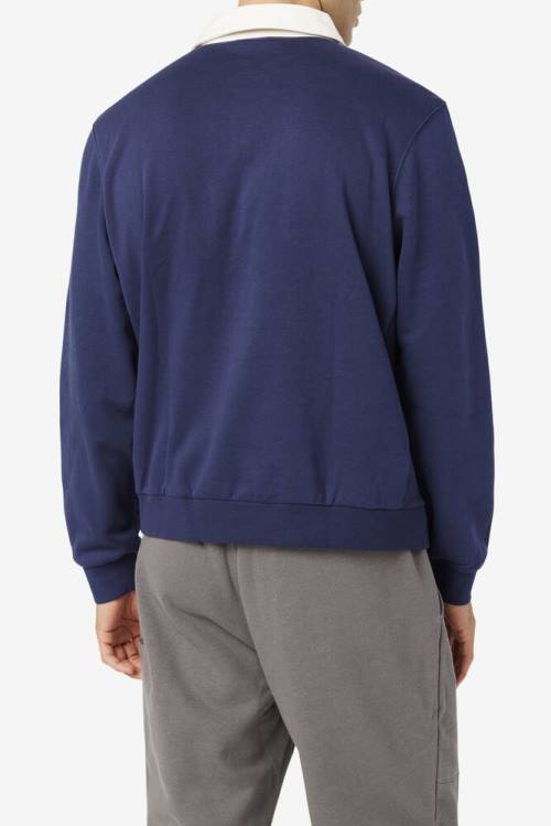 Fila Edison Fleece Rugby Miesten Puserot Laivastonsininen Valkoinen | Fila051LF