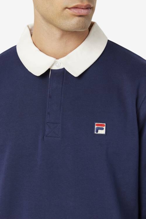 Fila Edison Fleece Rugby Miesten Puserot Laivastonsininen Valkoinen | Fila051LF