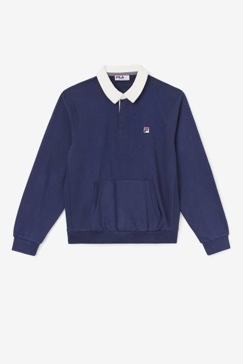 Fila Edison Fleece Rugby Miesten Puserot Laivastonsininen Valkoinen | Fila051LF
