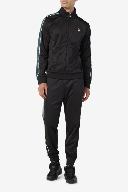 Fila Elijah Track Miesten Housut Mustat Valkoinen | Fila584OU