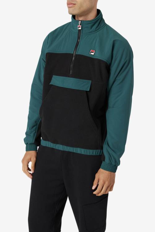 Fila Erick 1/2 Zip Pullover Miesten Puserot Mustat | Fila204TU