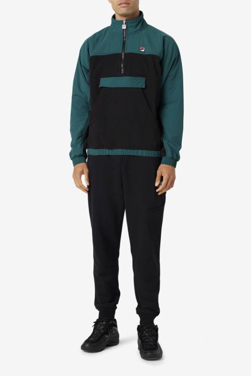 Fila Erick 1/2 Zip Pullover Miesten Puserot Mustat | Fila204TU
