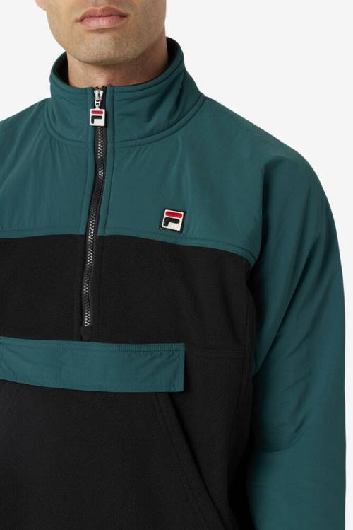 Fila Erick 1/2 Zip Pullover Miesten Puserot Mustat | Fila204TU