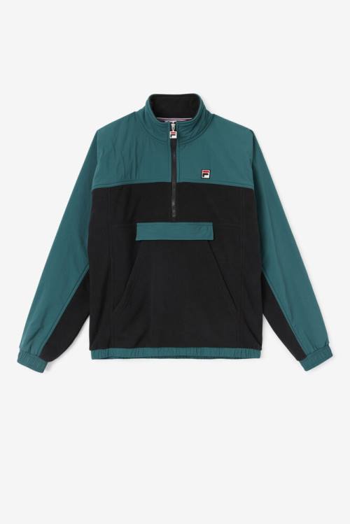 Fila Erick 1/2 Zip Pullover Miesten Puserot Mustat | Fila204TU