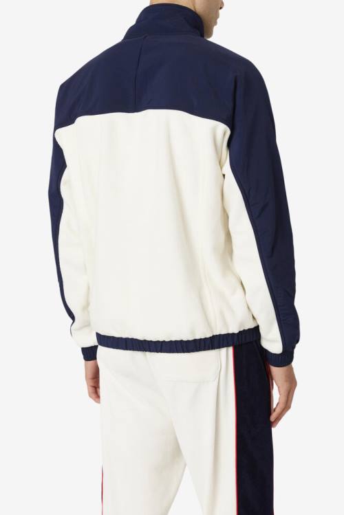 Fila Erick 1/2 Zip Pullover Miesten Puserot Valkoinen Laivastonsininen | Fila247BO