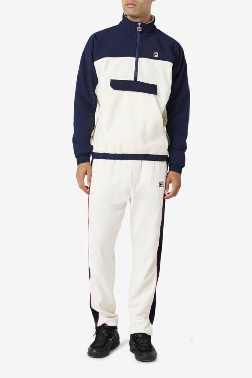 Fila Erick 1/2 Zip Pullover Miesten Puserot Valkoinen Laivastonsininen | Fila247BO