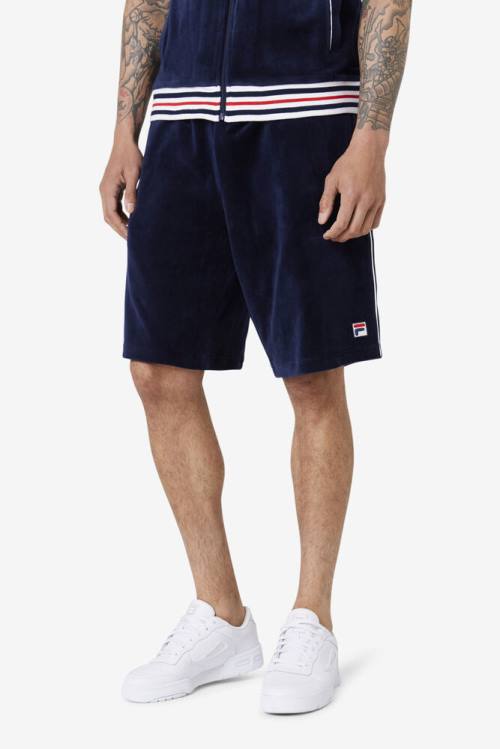 Fila Estudio Velour Miesten Shortsit Laivastonsininen Valkoinen | Fila416JY
