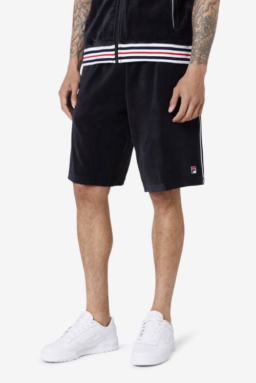 Fila Estudio Velour Miesten Shortsit Mustat Valkoinen | Fila486NV