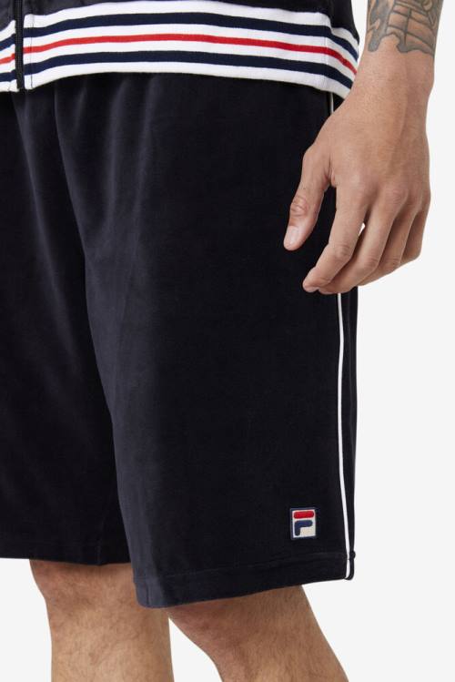 Fila Estudio Velour Miesten Shortsit Mustat Valkoinen | Fila486NV