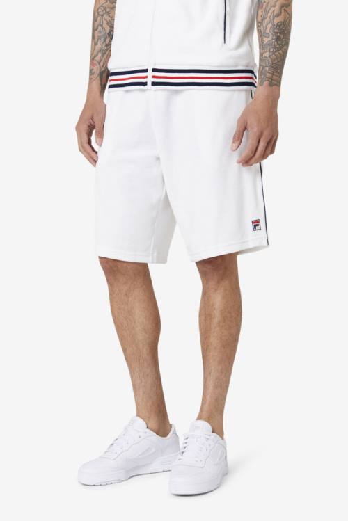 Fila Estudio Velour Miesten Shortsit Valkoinen Laivastonsininen | Fila527PT