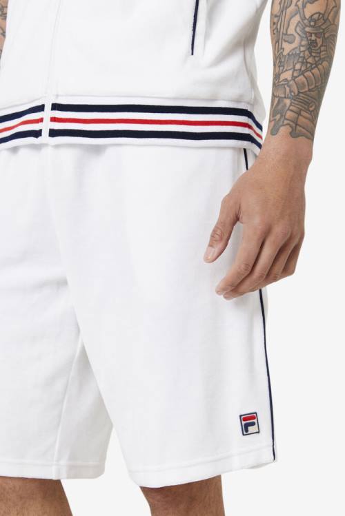 Fila Estudio Velour Miesten Shortsit Valkoinen Laivastonsininen | Fila527PT