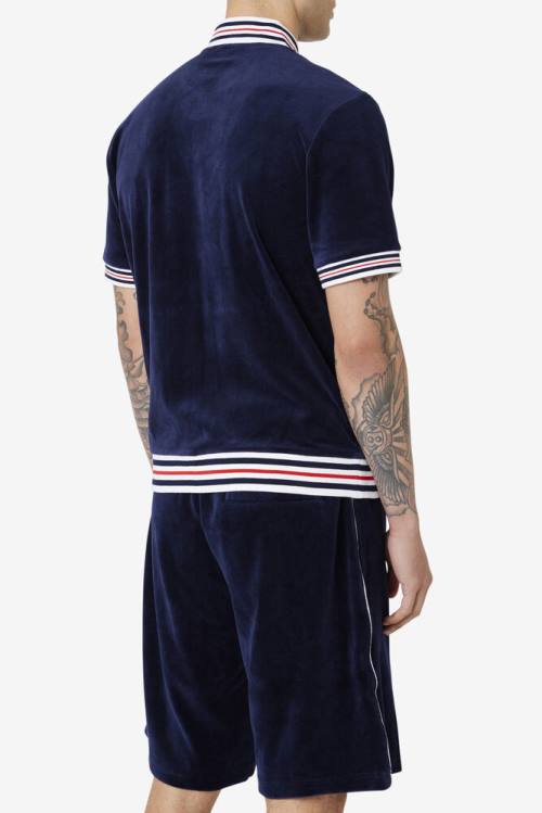 Fila Estudio Velour Miesten Takki Laivastonsininen Valkoinen | Fila132SM