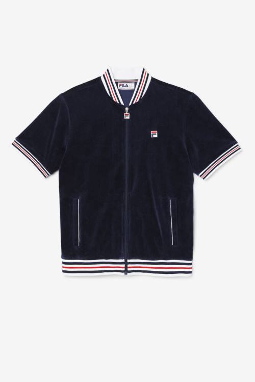 Fila Estudio Velour Miesten Takki Laivastonsininen Valkoinen | Fila132SM