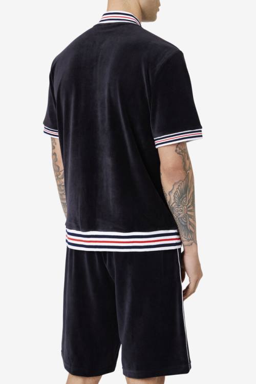 Fila Estudio Velour Miesten Takki Mustat Valkoinen | Fila043UC