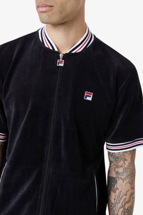 Fila Estudio Velour Miesten Takki Mustat Valkoinen | Fila043UC