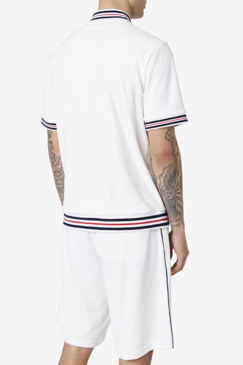 Fila Estudio Velour Miesten Takki Valkoinen Laivastonsininen | Fila769GA