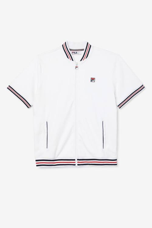 Fila Estudio Velour Miesten Takki Valkoinen Laivastonsininen | Fila769GA