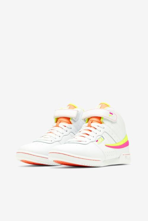 Fila F-13 Naisten Tennarit Valkoinen Keltainen Pinkki | Fila963YM