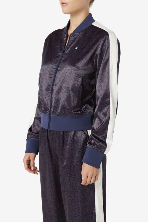 Fila Farah Satin Track Naisten Takki Laivastonsininen | Fila012KA