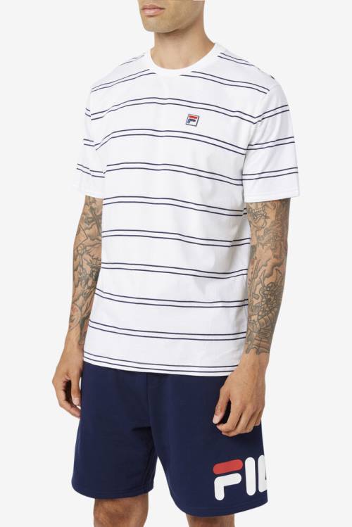 Fila Felix Tee Miesten T Paidat Valkoinen Laivastonsininen | Fila731RH